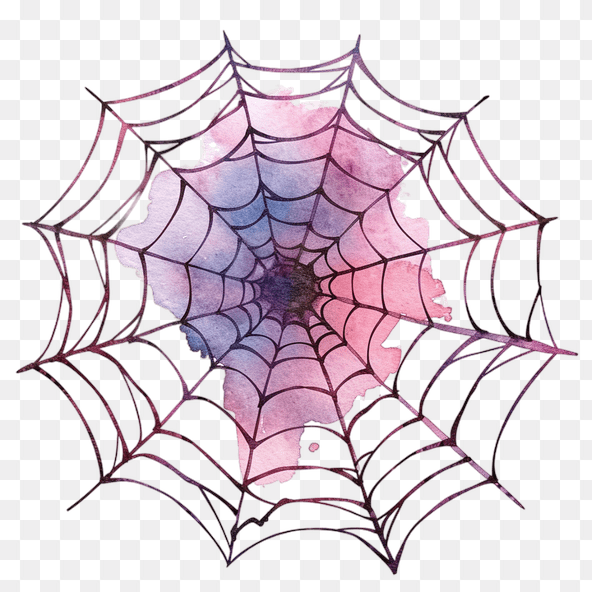 watercolor spider web clipart