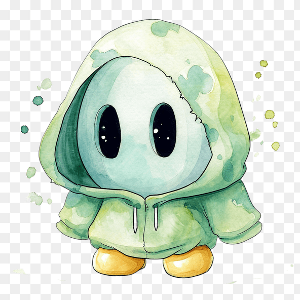 Cute Green Hoodie Character Clipart