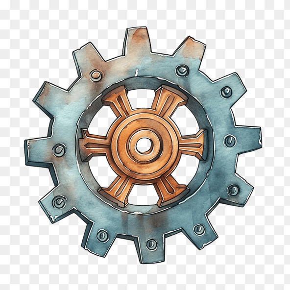 rusty steampunk gear clipart