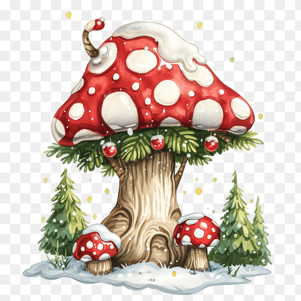 christmas mushroom clipart
