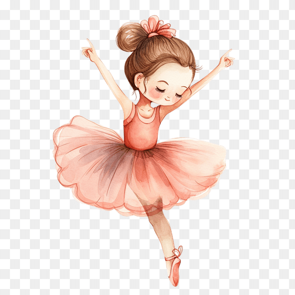 pink cute ballerina clipart