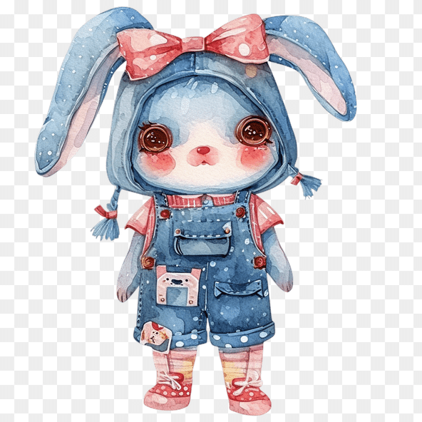Cute Watercolor Rabbit Clipart