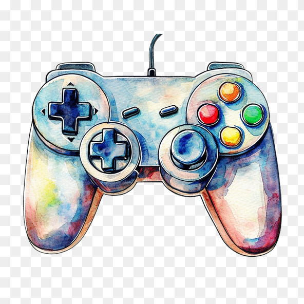 Watercolor Gaming Controller Clipart