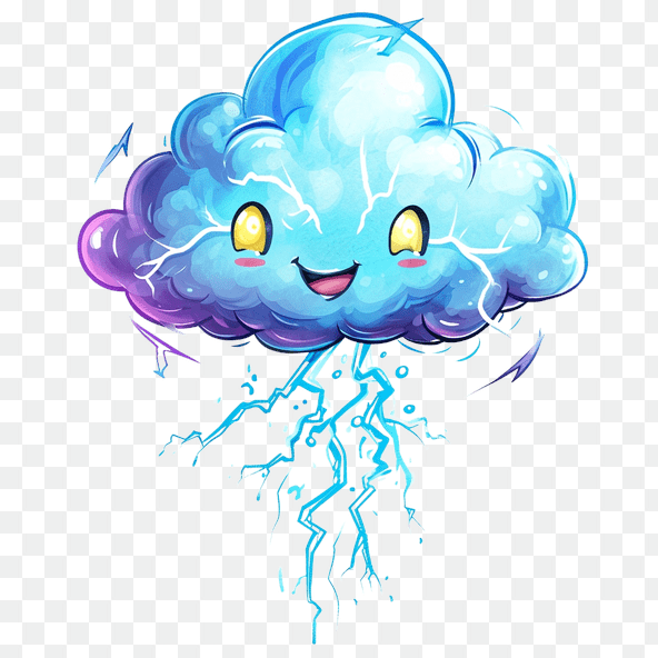 Cute Cartoon Thundercloud Clipart