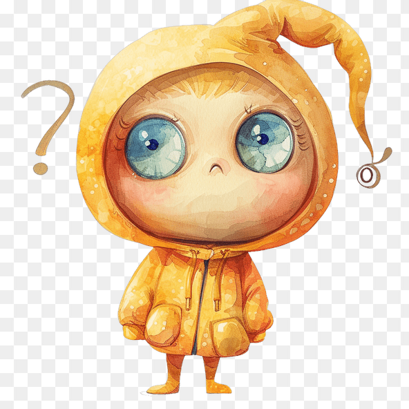 Cute Yellow Hooded Baby Clipart
