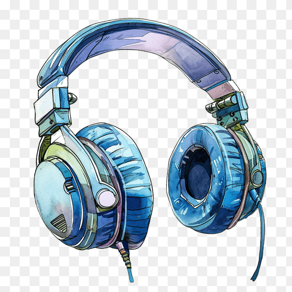 blue headphone clipart