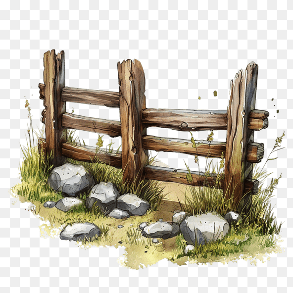 Wooden fence clipart