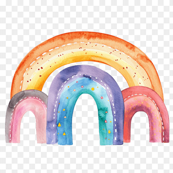 Abstract watercolor rainbow clipart