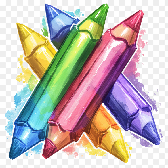 watercolor pencils clipart