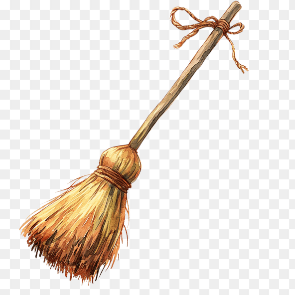 Witch Broom Clipart Illustration