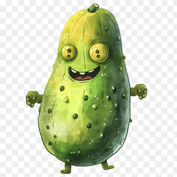 Funny Cucumber Cartoon Clipart