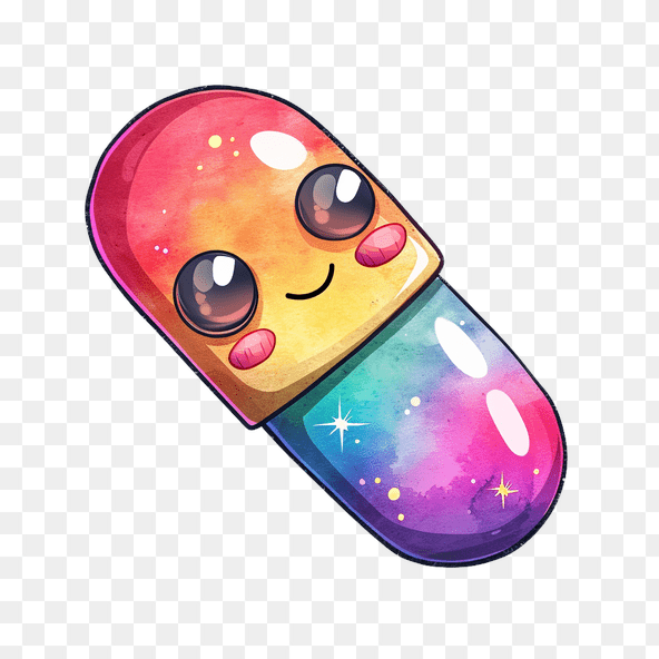 Kawaii Galaxy Pill Clipart