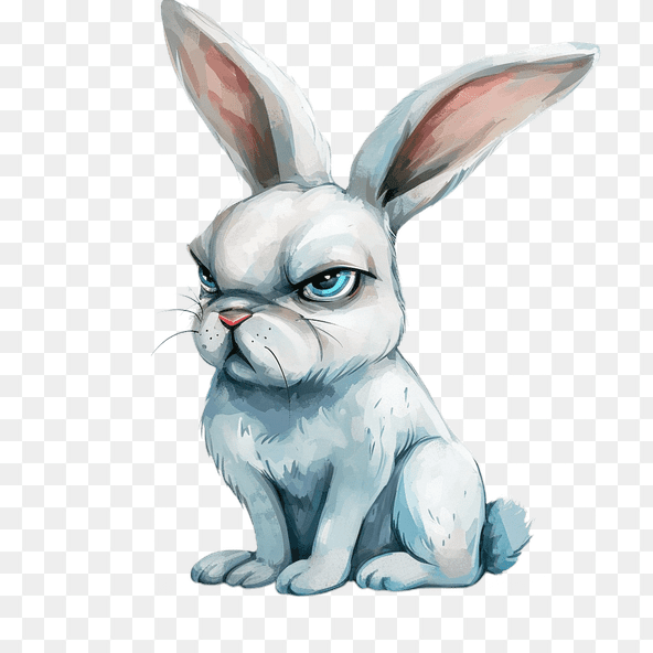 Cute Grumpy Bunny Clipart