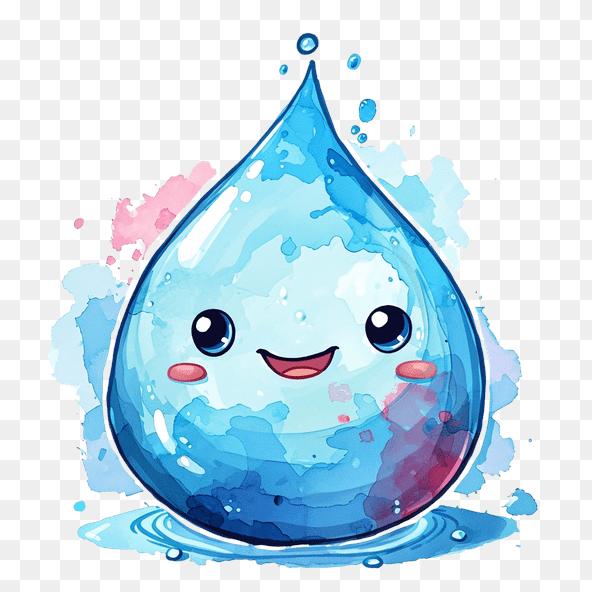 Cute Happy Water Drop Clipart