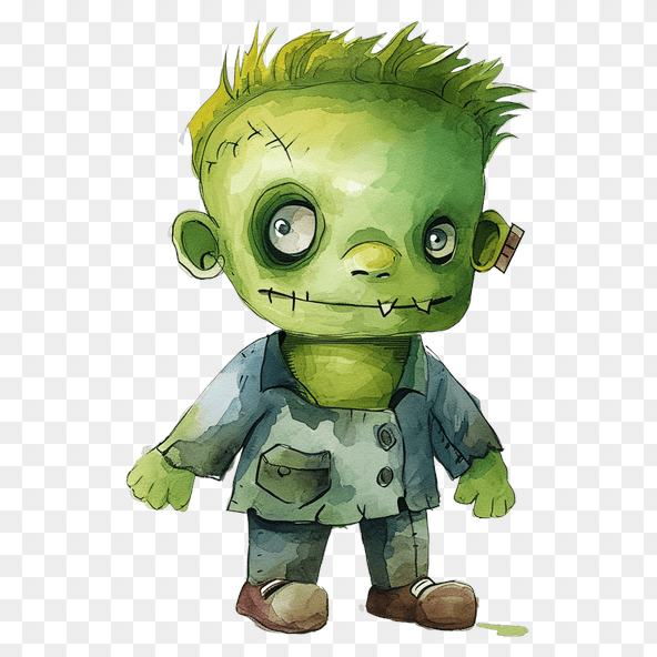 watercolor frankenstein clipart