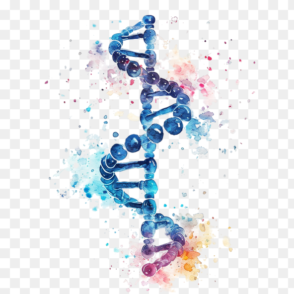 Watercolor DNA Helix Clipart