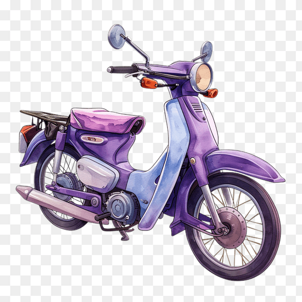 Vintage Purple Scooter Clipart