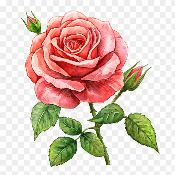 pink rose clipart