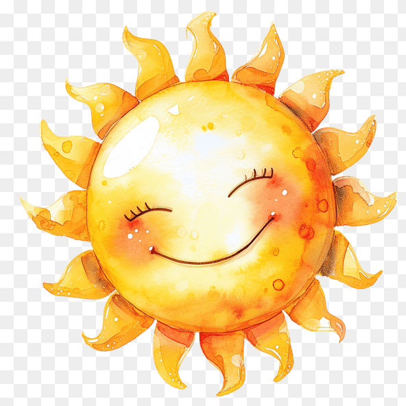 watercolor sun clipart