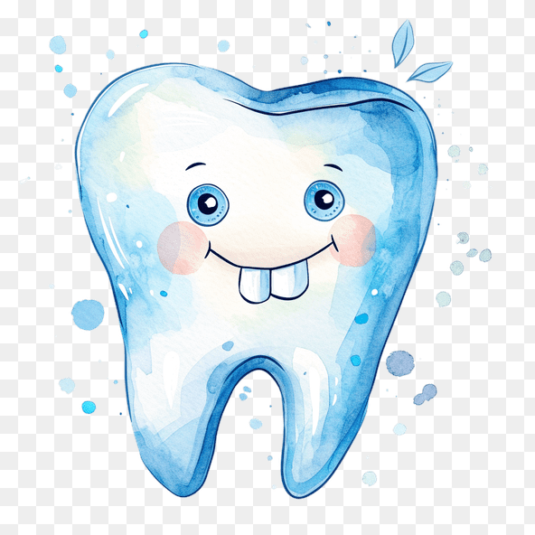 Cute Watercolor Tooth Clipart