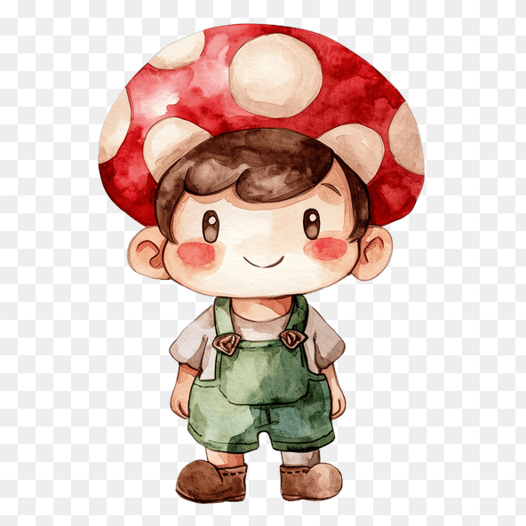 mushroom boy clipart