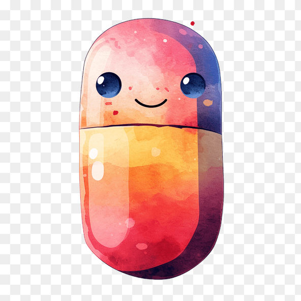 kawaii pill clipart