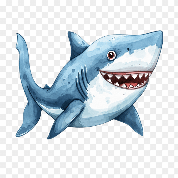 Smiling Great White Shark Clipart