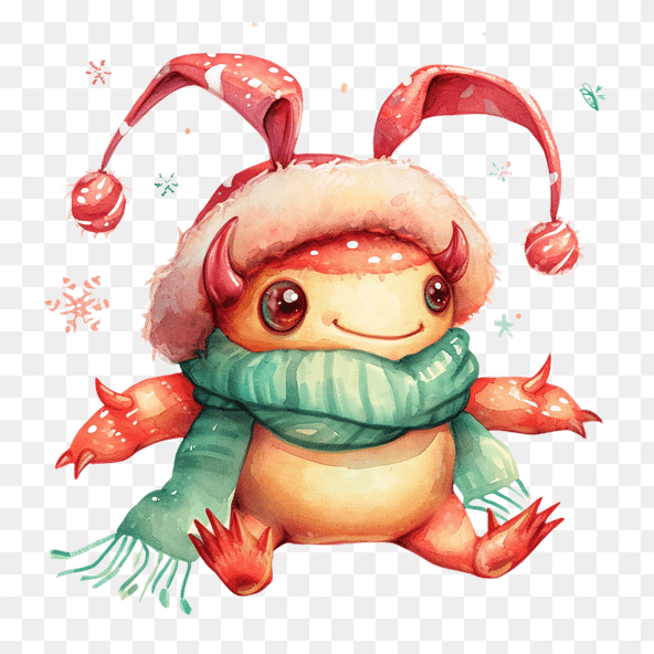 Cute Christmas Monster Clipart