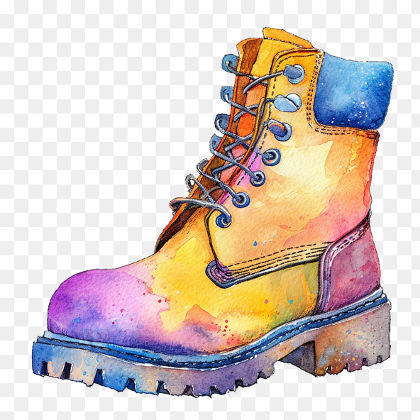 Multicolor boot clipart
