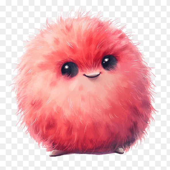 Cute Pink Fluffy Monster Clipart