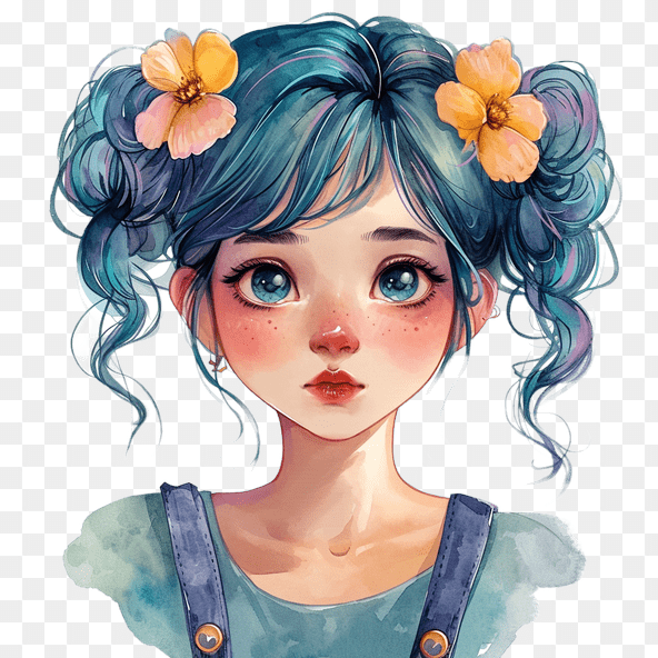 cartoon girl clipart