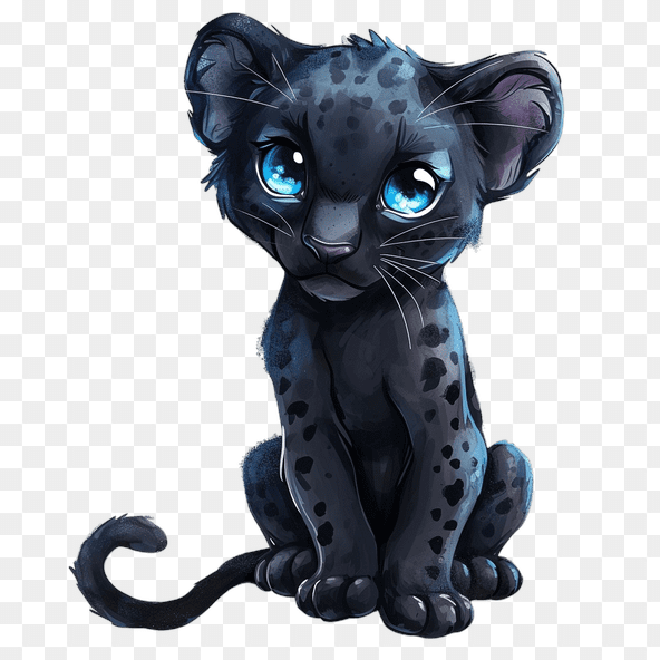 Cute Baby Black Panther Clipart