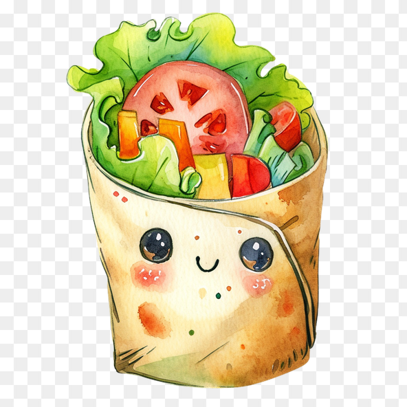 Kawaii Burrito clipart