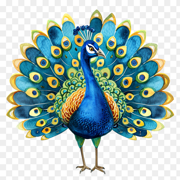 cute peacock clipart