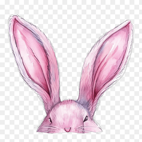 pink bunny ears clipart