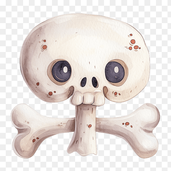 Cute Cartoon Skull Bones Clipart
