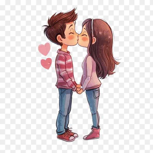 Sweet Couple Kissing Clipart