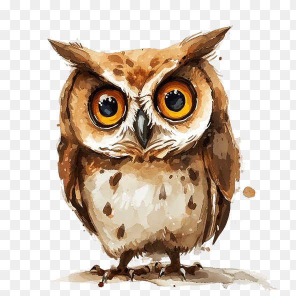 Watercolor owl clipart