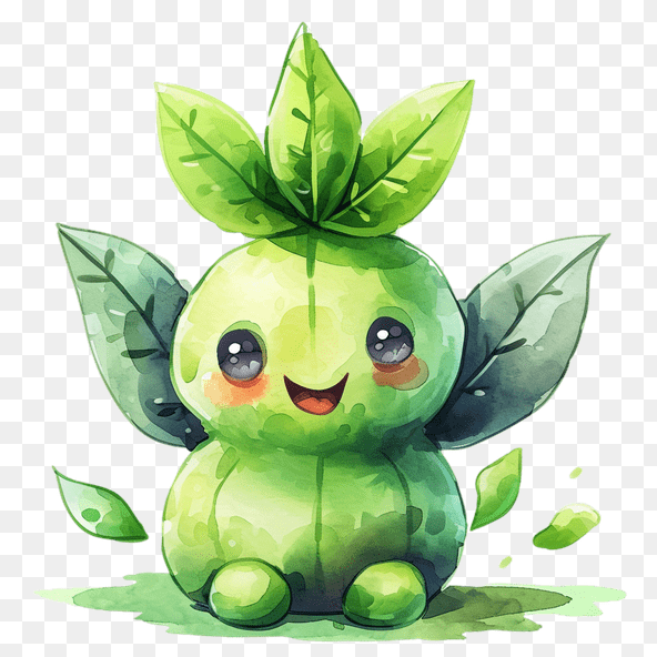 Cute Green Watercolor Fairy Clipart