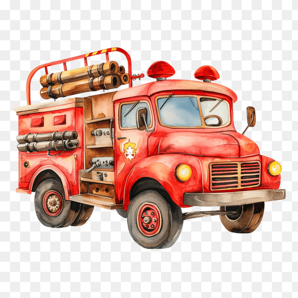 cute fire truck clipart