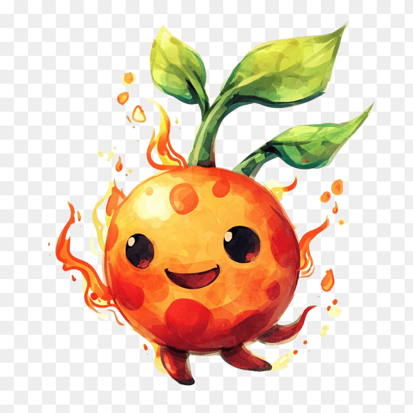 Cute Fire Plant Clipart