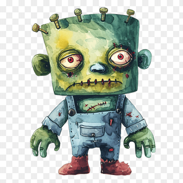 Cute Zombie Watercolor Clipart