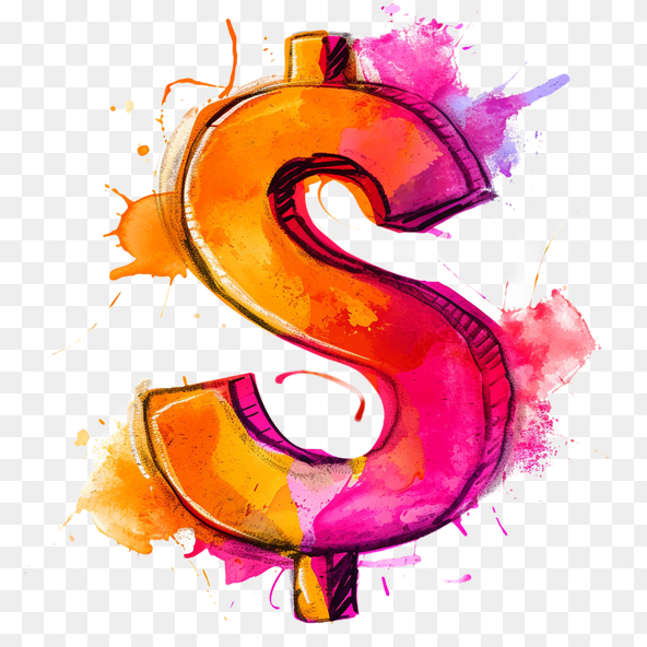 colorful dollar sign clipart