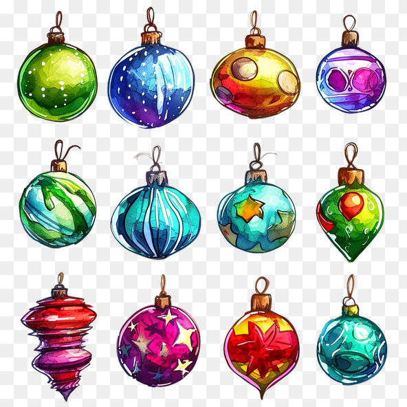 Colorful Christmas Ornament Clipart