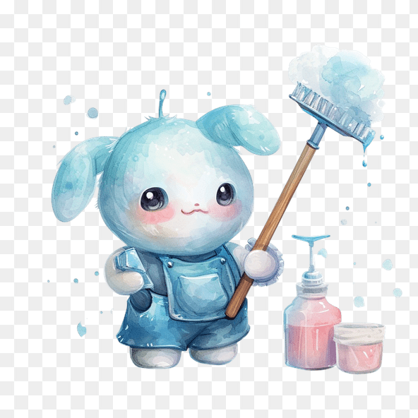 Cute Cleaning Bunny Clipart
