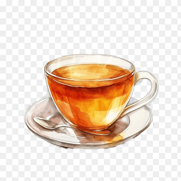Hot Cup of Tea Watercolor Clipart