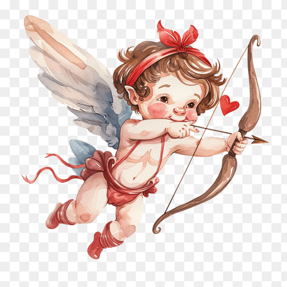 Cute Watercolor Cupid Clipart