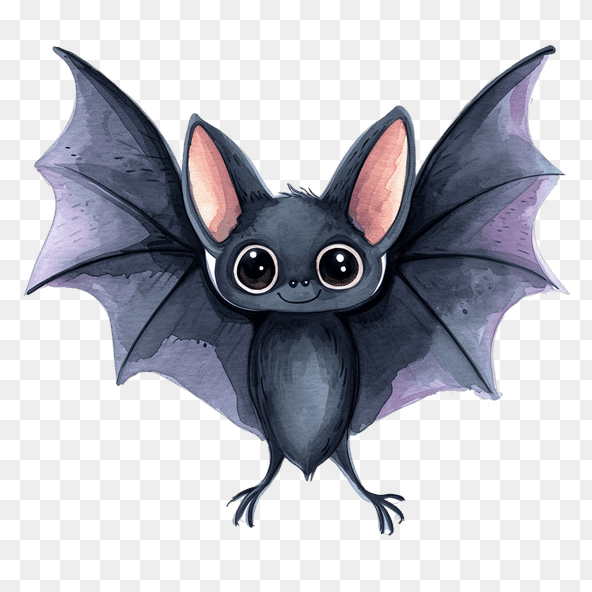 Cute Watercolor Bat Clipart