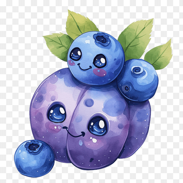 Cute Blueberry Family Clipart