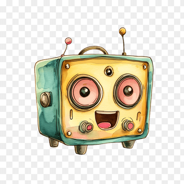 Vintage Cartoon Radio Clipart
